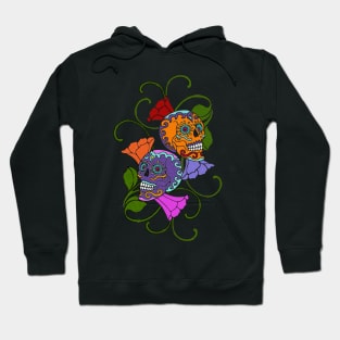 Dia De LOS MUERTOS SKULLs & FLOWERs Hoodie